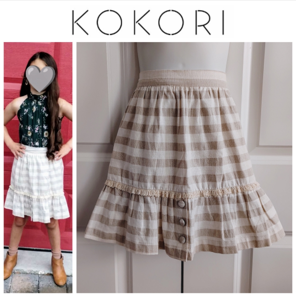 Kokori Cream Striped Skirt (UK Brand)